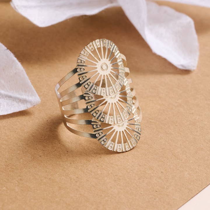 Ten Thousand Villages - Wholesale Cocktail/Statement Ring - Roda Silver Cuff Ring