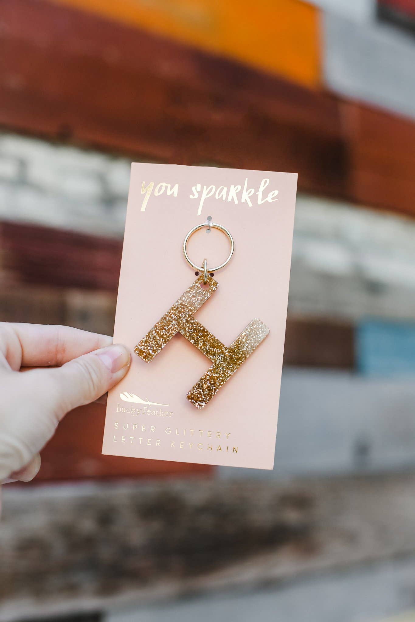 Lucky Feather – wholesale Keychain – Women's – Glitter Keychain - Letter - H2