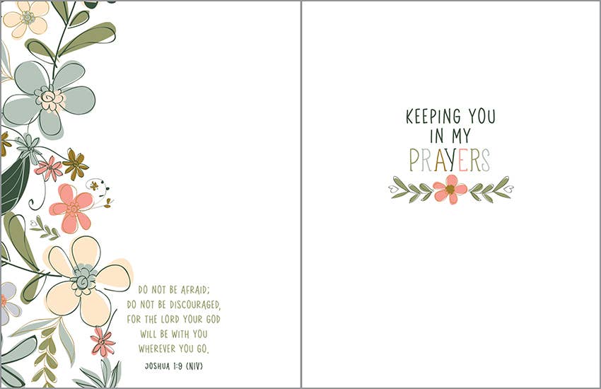 GINA B DESIGNS - Venta al por mayor Tarjeta "Pienso en ti" - Con la Escritura Pensando en Ti Tarjeta - Floral Valiente1