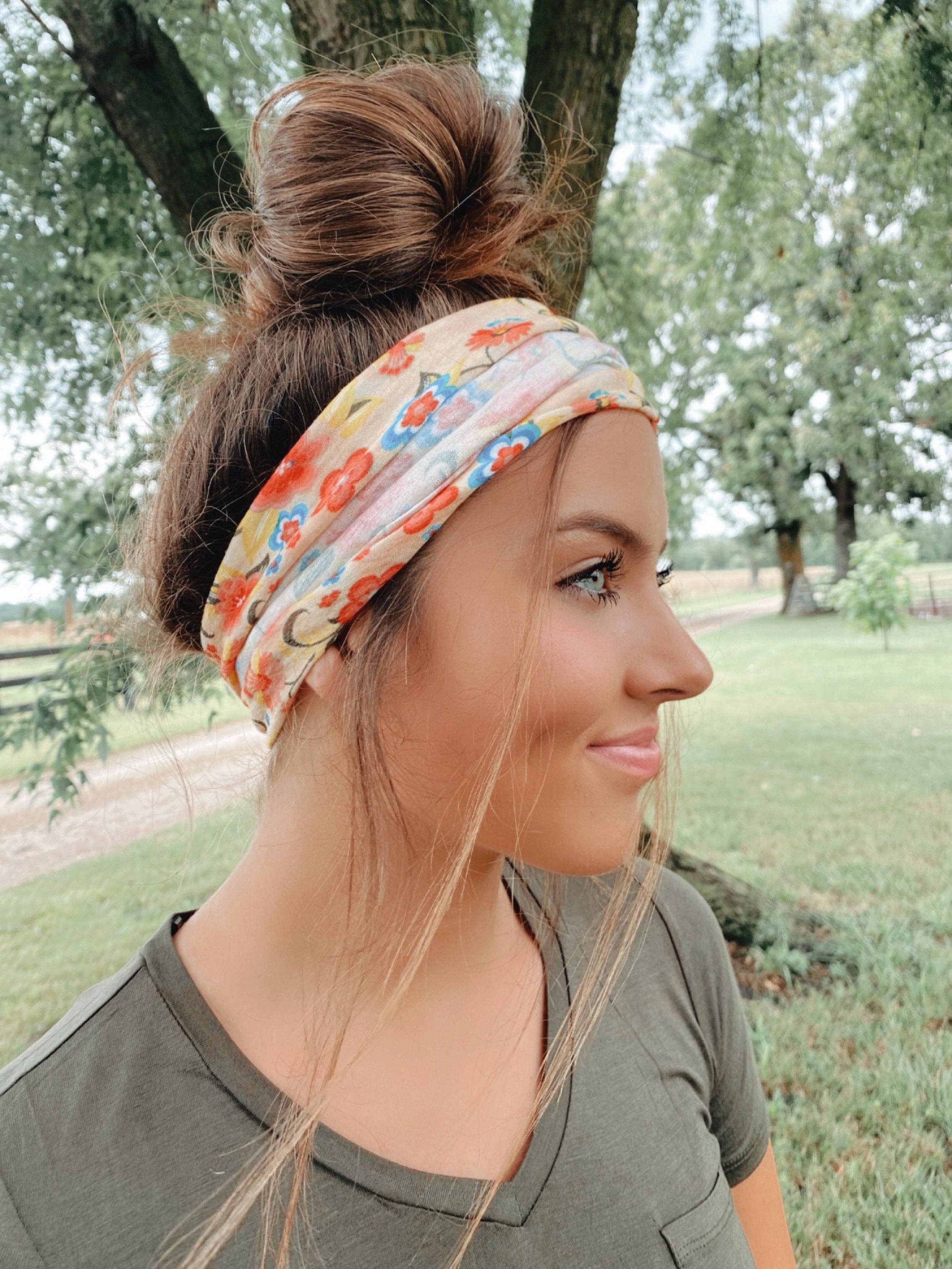 The Front Porch Label – Engroshandel Pandebånd - Dame – Elfenben Blomster Elastisk Headwrap7