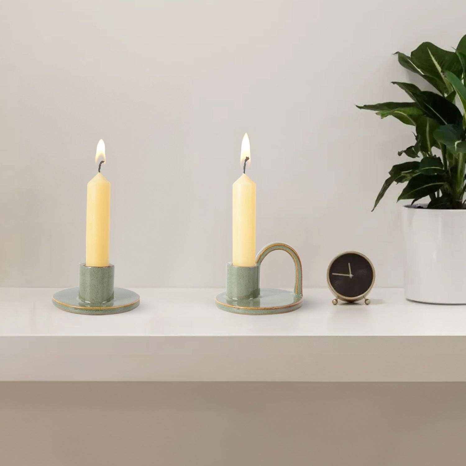 Aria Home – wholesale Candle holder – Set of Two Elise Short Taper Candlesticks-Rustic-Earthy-Boho-Chic-10