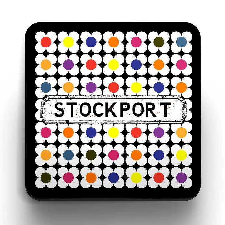 Multi-coloured Fleur Coasters (set of 4) for wholesale by tinned snail