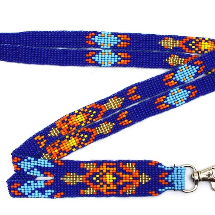 BEADS CORNER – wholesale Lanyard – Women’s – Handmade beaded Turtle design Blue Orange Lanyard1