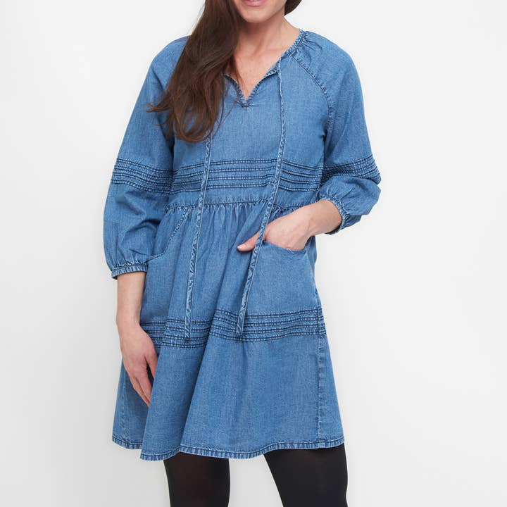 8 Piece Micah 3/4 Sleeve Babydoll Dress Assortment for wholesale by Elsie & Zoey