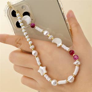 Beads Ring Bracelet Chain Marble Grain Case for Samsung Galaxy Z