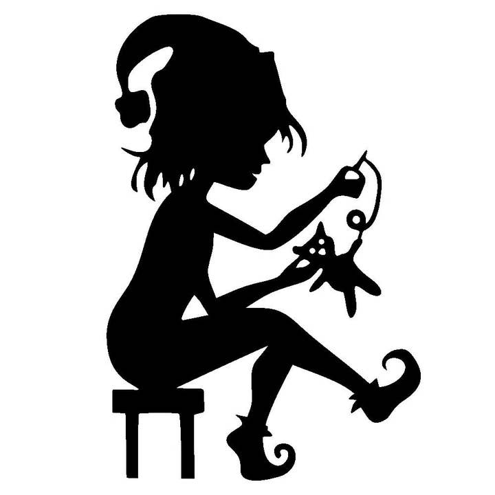 Decoración para valla de elfo sentado para venta al por mayor de Steel Images