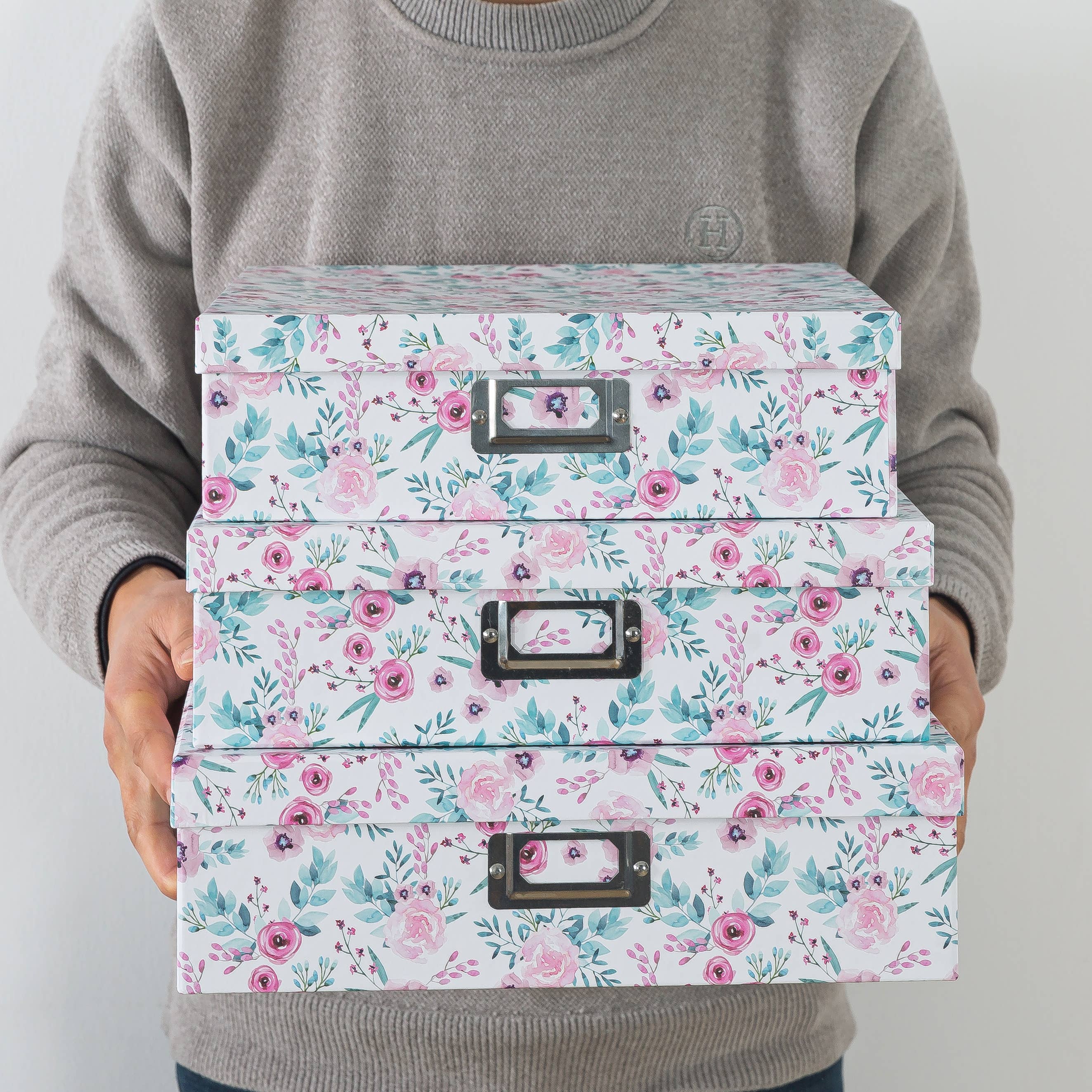 Soul & Lane - Wholesale Decorative Box - Set of 3 Floral Decorative Boxes with Lids for Documents6