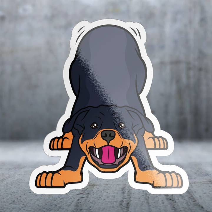 Speelse Rottweiler - Sticker voor wholesale door Two Feet Treats