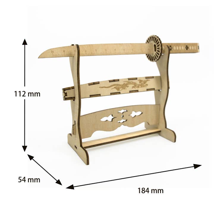 Magnote - Wholesale Puzzle - Adult - wa-gu-mi Katana Samurai Warrior Sword Wooden 3D Puzzle Kit