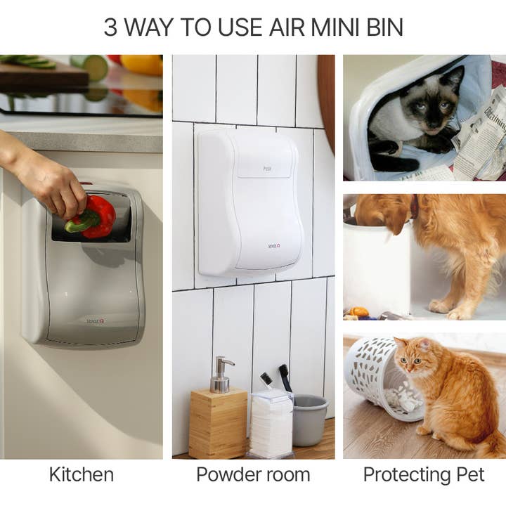 senseQ - Wholesale Trashcan/Trash Bin - Hanging Trash Can, Lid, Air Mini Wall-mounted Garbage bin 3L