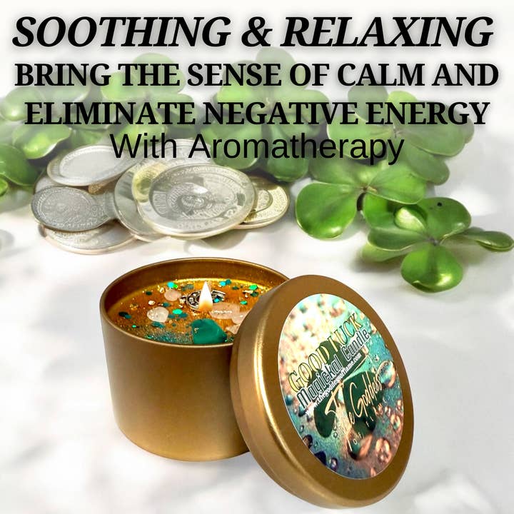 Gold Good Luck Magic Spell Candle for wholesale on Faire8