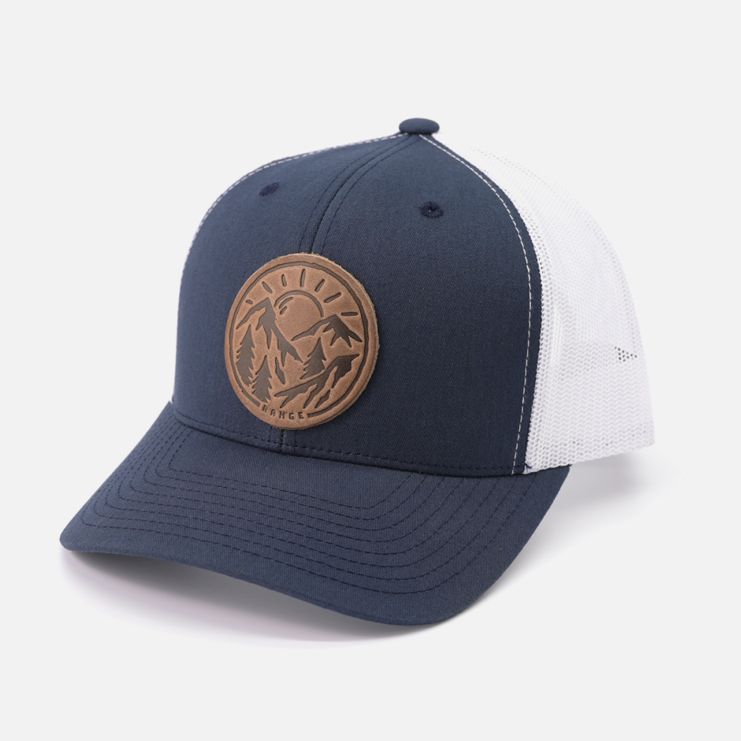 Range Leather Co. - Vente Casquette de camionneur – unisexe - Chapeau vintage Sunrise | Casquette de camionneur à patch en cuir11