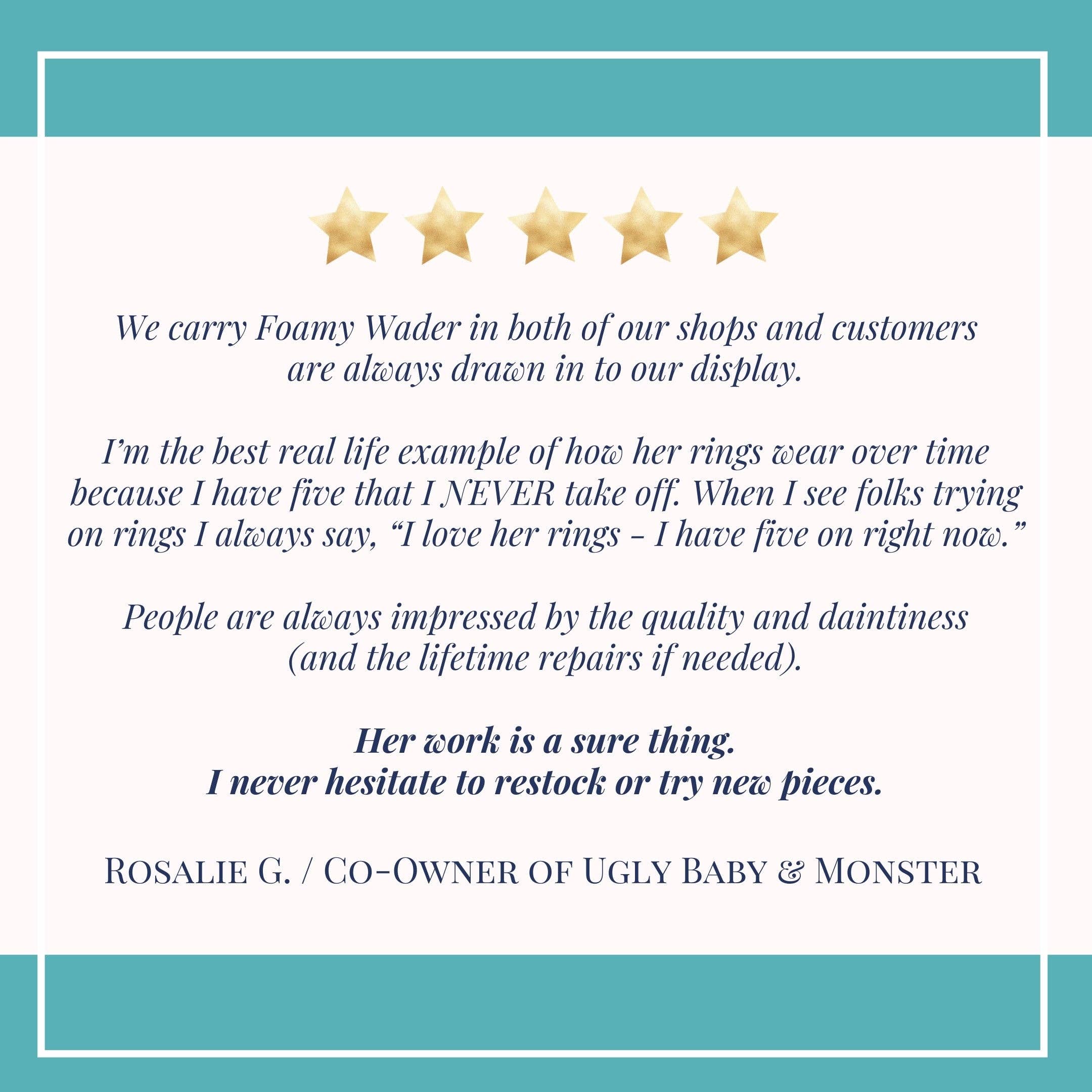 Foamy Wader - Wholesale Band/Stacked Ring - Waves Ring - handmade asymmetric wave ring, sustainable jewelry (4 metals)10