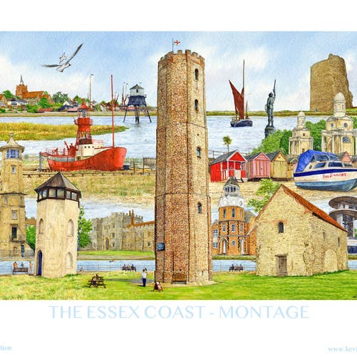 Essex Coast multi image, A4 print for wholesale by Robinson Collection