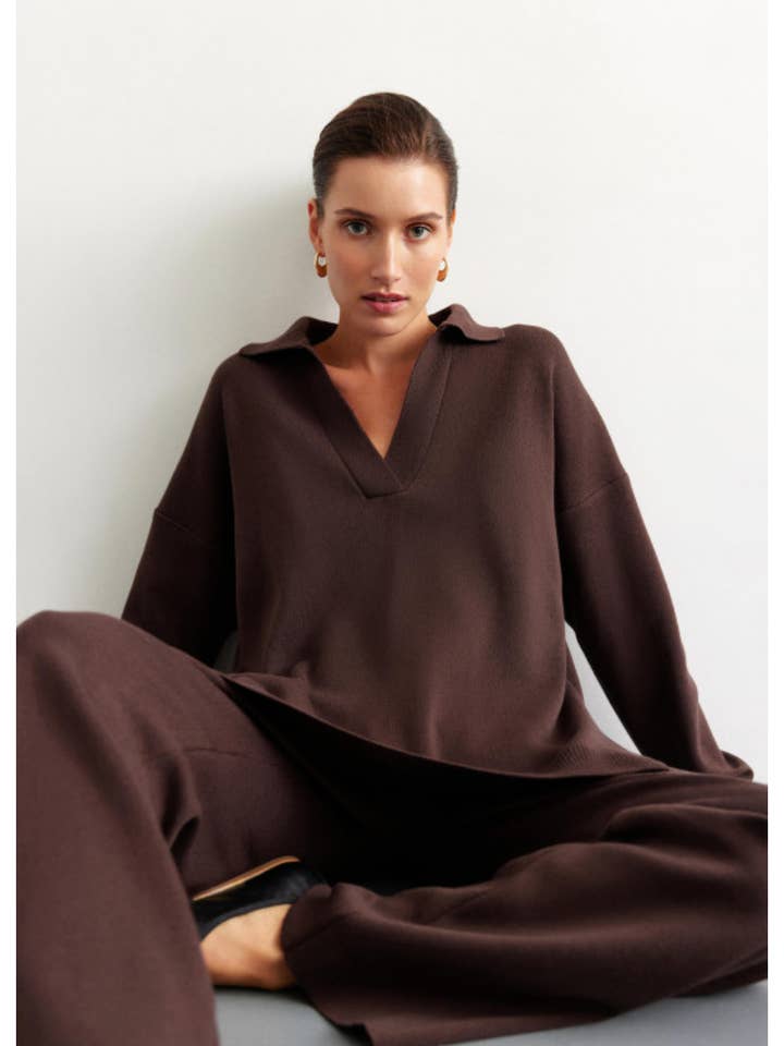 Nenya Fashion Limited – Großhandel Strickpullover – Damen – Pollo-Pullover mit Kragendetail in Übergröße5