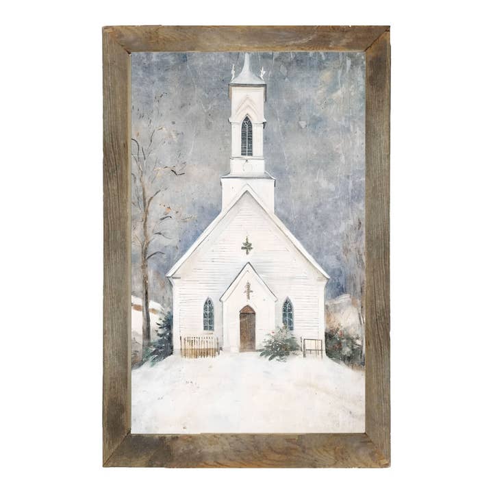 Winter Church 2 - Cadre vertical pour la vente par ginger blue