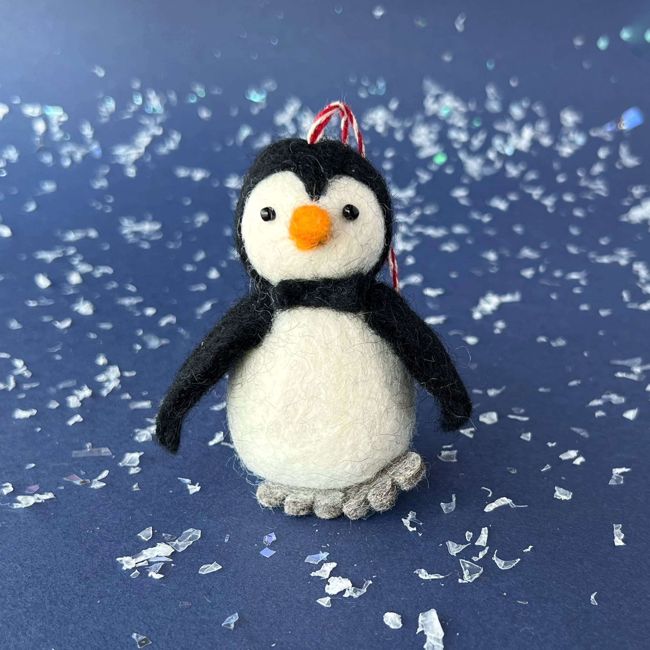Ornaments 4 Orphans - Wholesale Ornament - Penguin with Bow Tie Tufted Wool Christmas Ornament1
