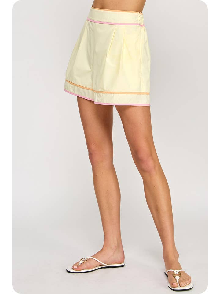 Strut & Bolt - Wholesale Shorts - Women's - Color Block Piping Poplin Shorts