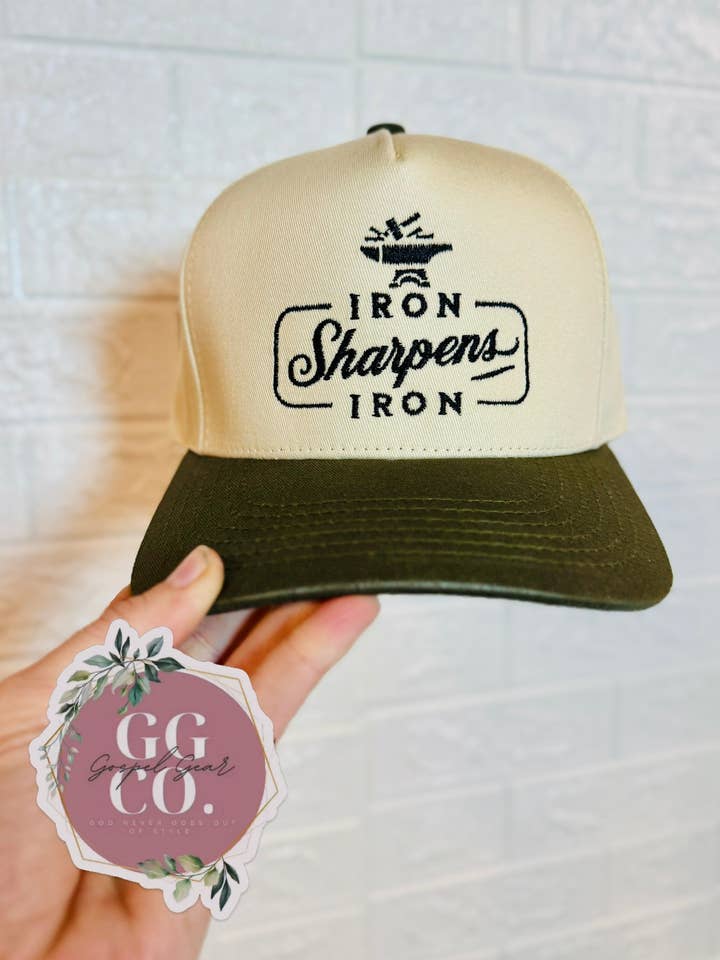 Iron Sharpens Iron Embroidered Hat for wholesale by Gospel Gear Co