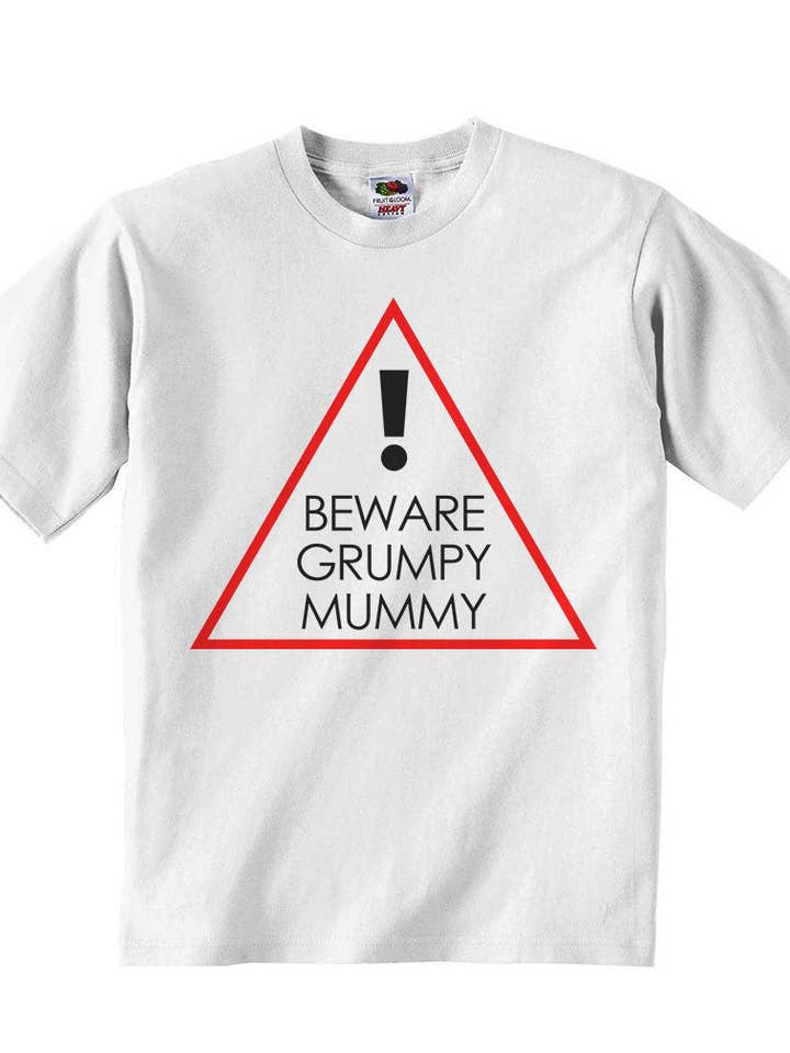 Beware Grumpy Mummy - Camiseta para bebé para venta al por mayor de Little Ratbag