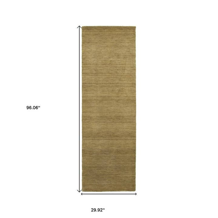 HomeRoots - Wholesale Area Rug - 8' Gold Wool Hand Tufted Runner Rug2