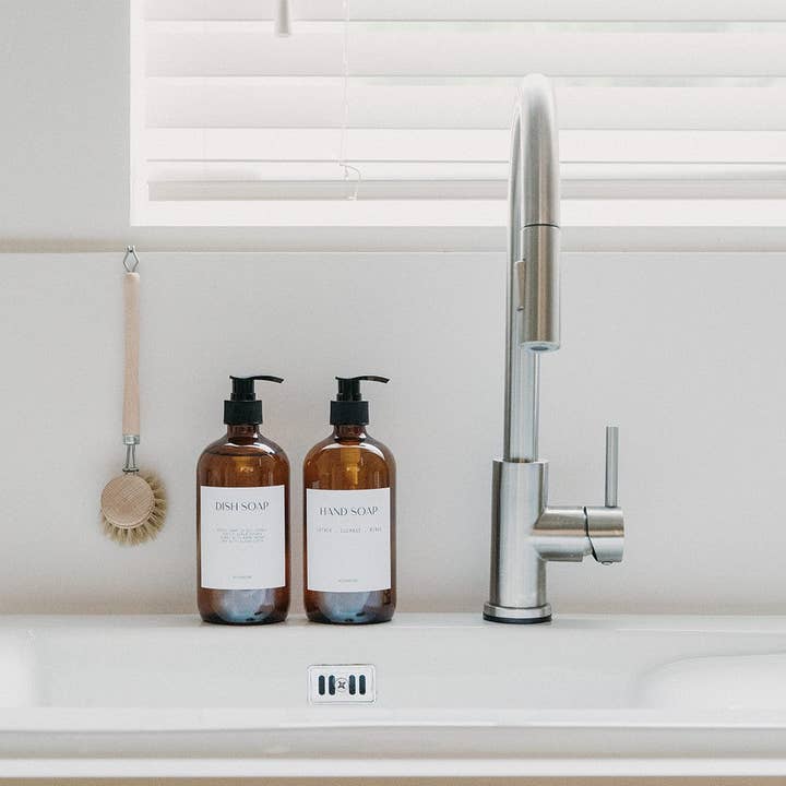 So At Nature - Wholesale Soap dispenser - Amber Glass Soap Dispenser Bottle 500ml - Johin1