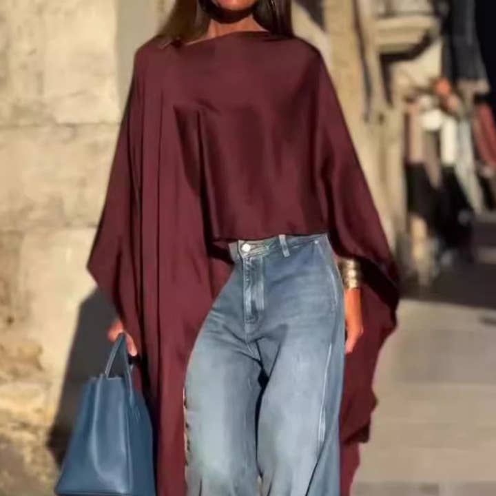 Flowy Long Sleeve Poncho Top and other Purchase Wholesale ponchos para mujer. Free Returns & Net 60 Terms on Faire trending on Faire.