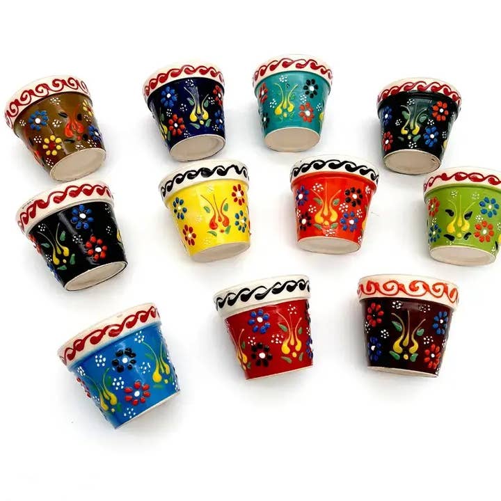 Mediterranean Collection - Wholesale Plant Pot - Turkish Ceramic Succulent Pots - 60 Pcs Assorted