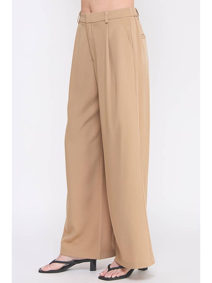 Allie Rose - Wholesale Pants - Women's - Pleat Front Drapey Twill Trouser Pant6