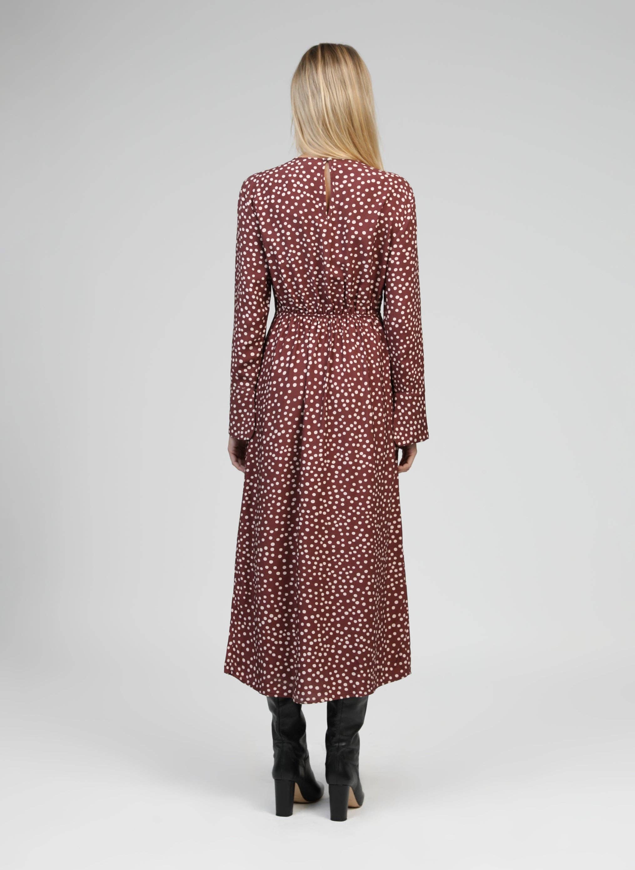 An'ge - Vente Robe – femme - ROBE MIDI MASELMA jakaranda choco3