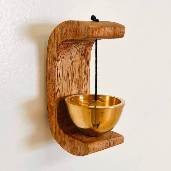 Wood Doorbell Chime brass 3" for wholesale by Vrinda