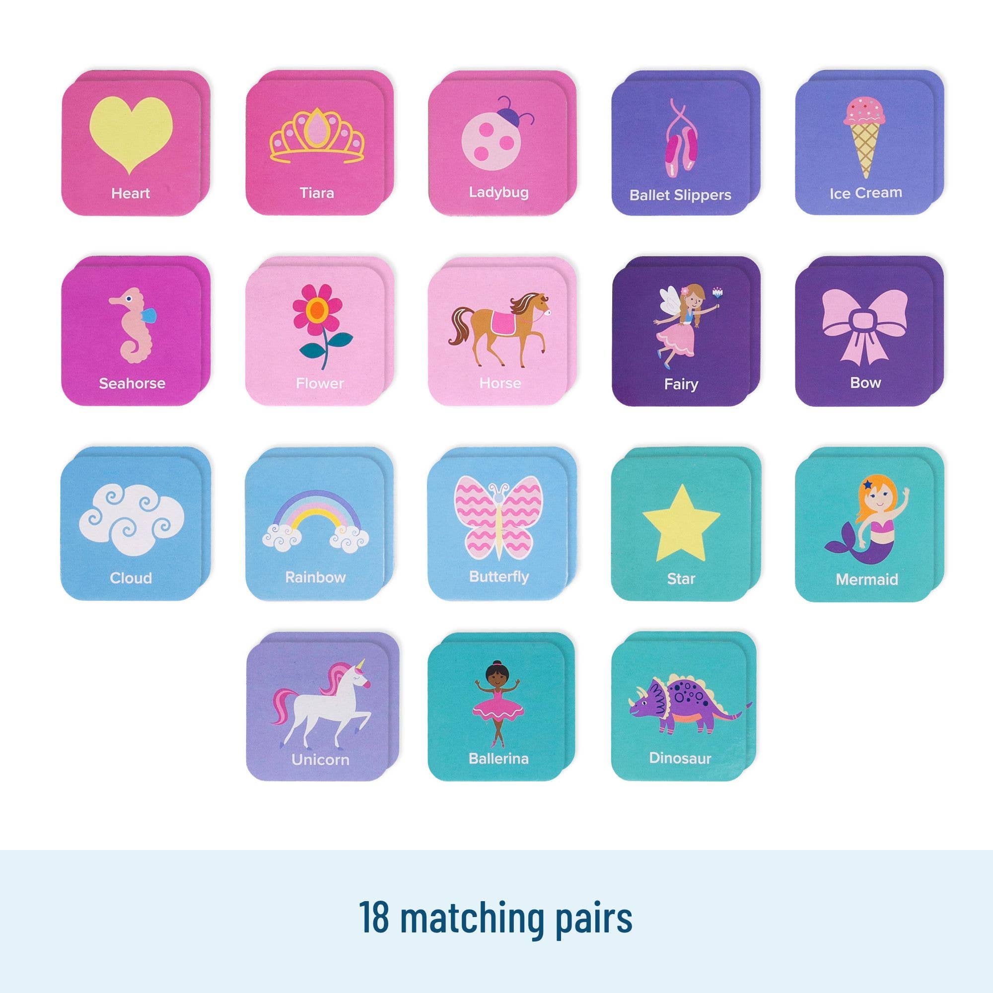 Wildkin - Wholesale Brain Game - Kids - Memory Matching Game 36 pc - Enchanted Edition - 18 pairs1