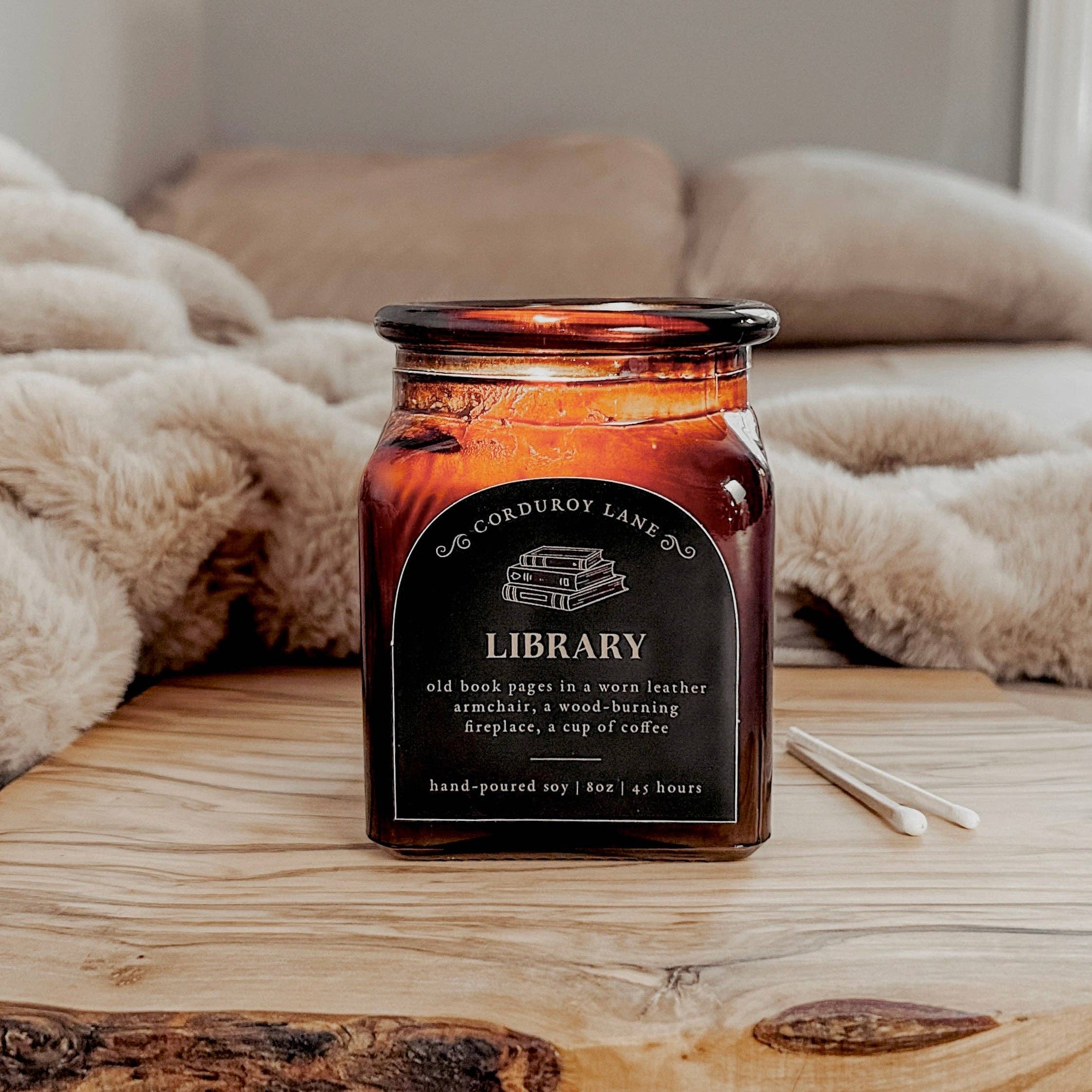 Corduroy Lane - Wholesale Jar/Filled Candle - Library | Book Lover Apothecary Candle2