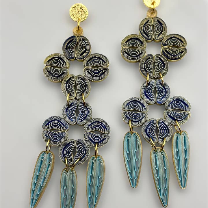 Paper Shaper by Julie - Wholesale Dangle Earrings - Garden Gala Lite Dangle Paper Earrings