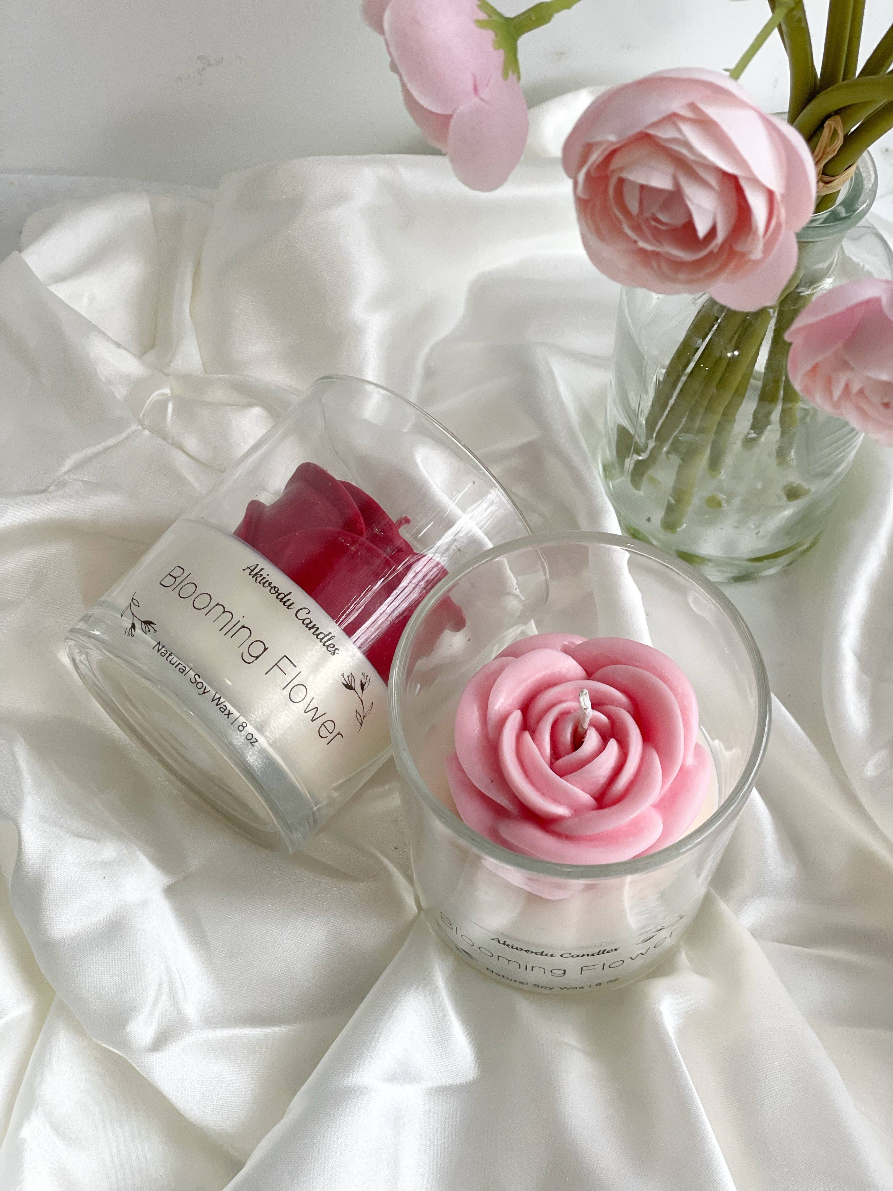 Akivodu Candles – Velas de decoração por atacado – Vela Blooming Rose 227 g - Multicolorida, fragrância floral7