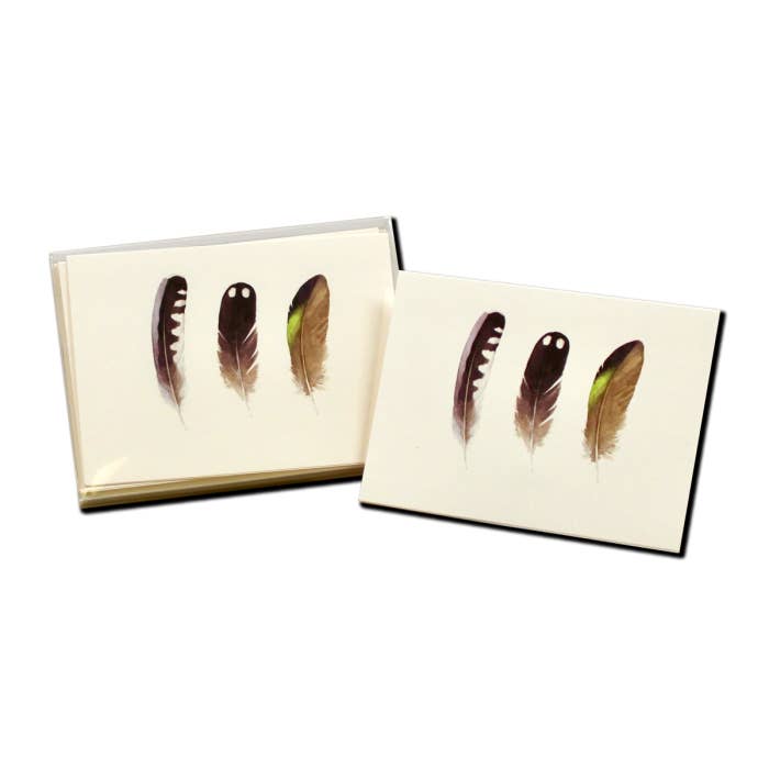 Earth Sky + Water - Wholesale Stationery/Notecard Set - Waterbird Feathers2