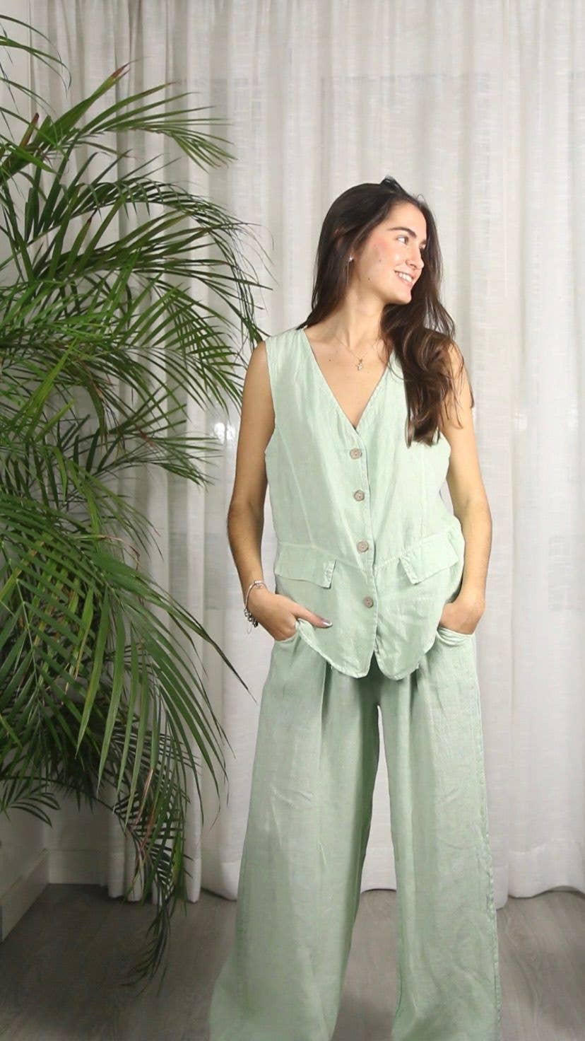 Linen & More - Wholesale Outerwear Vest - Women's - REF 17404 100% LINEN VEST7