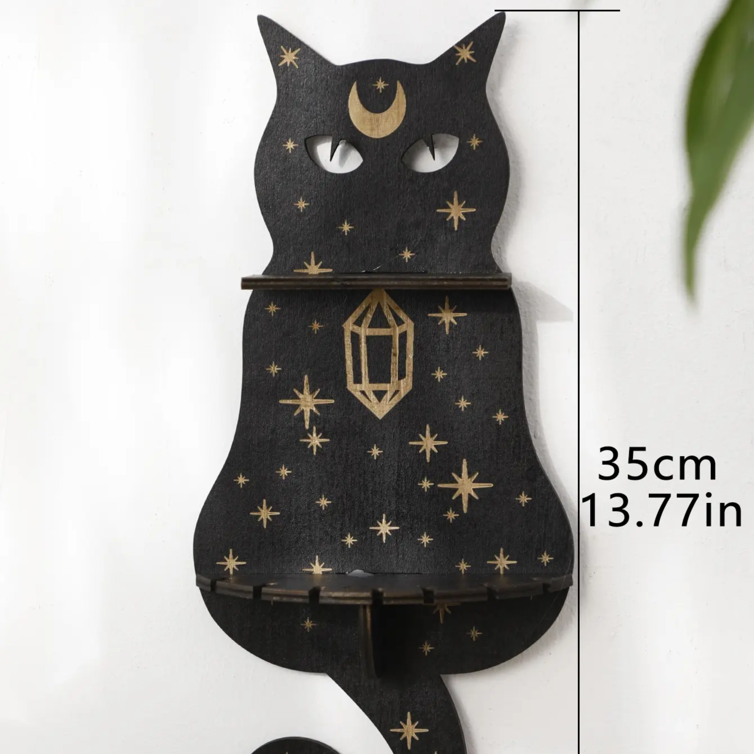 Buddha Ayurveda – wholesale Wall-mounted shelf – Sun Moon Black Cat Shelf – Boho Wall & Holiday Decor2