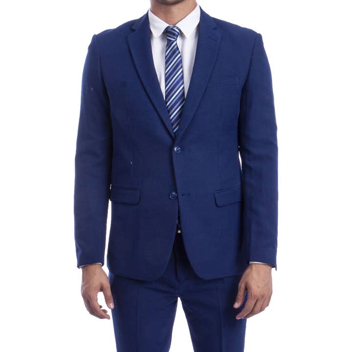 Blue Polyester Hybrid Fit Mens Suit 2pc by Vitto for wholesale on Faire1