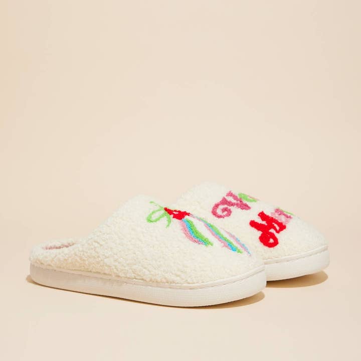 Multi Very Merry Christmas Home Slippers for wholesale on Faire