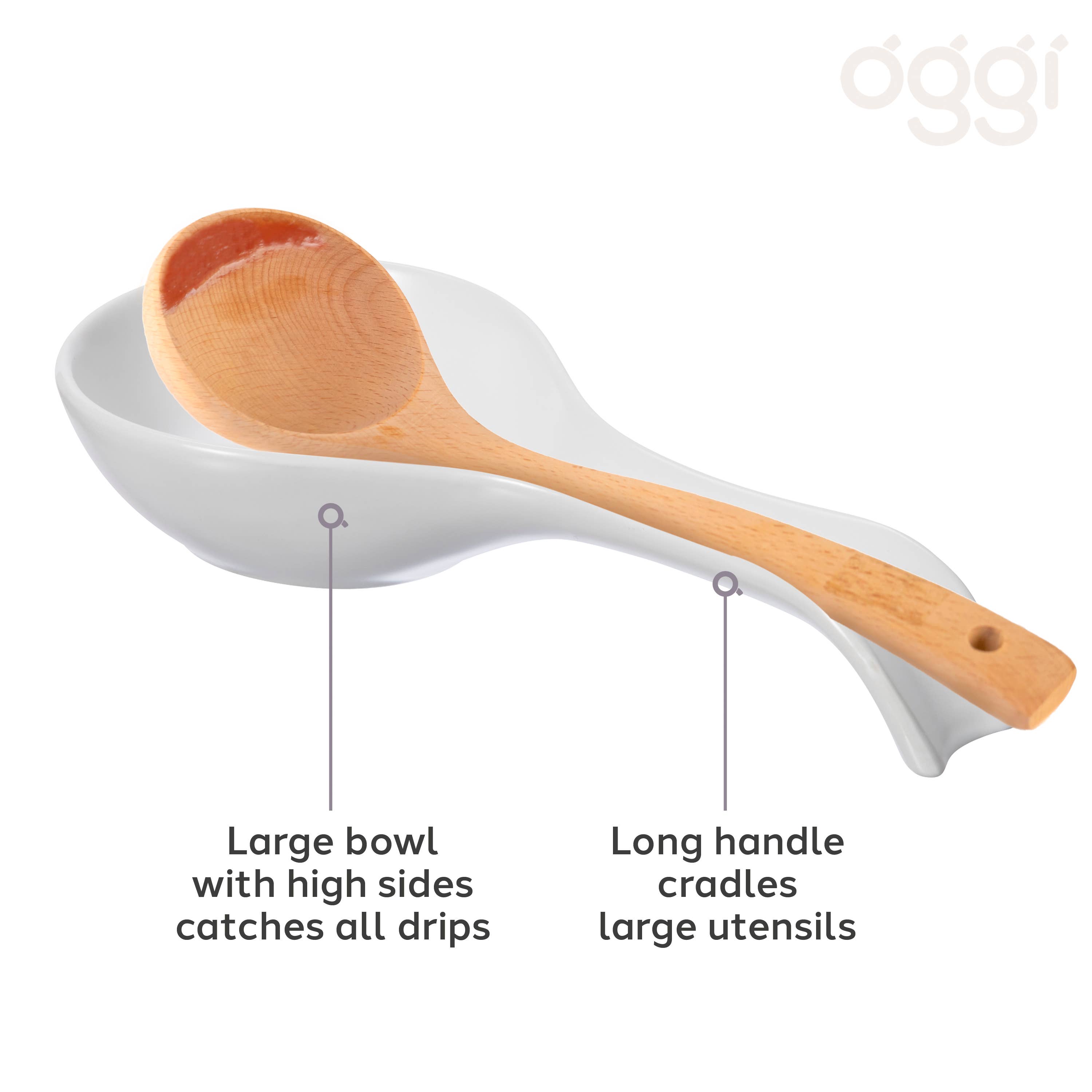 Oggi - Wholesale Spoon Rest - Spoon Rest Ceramic (8.5" x 4.5")6