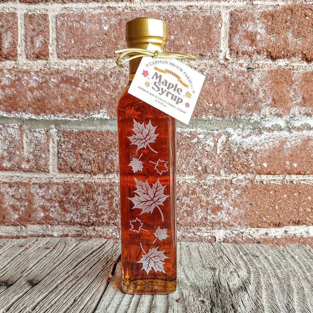 Carman Brook Farm - Venta al por mayor Sirope de arce - Botella de sirope de arce con hojas de otoño3