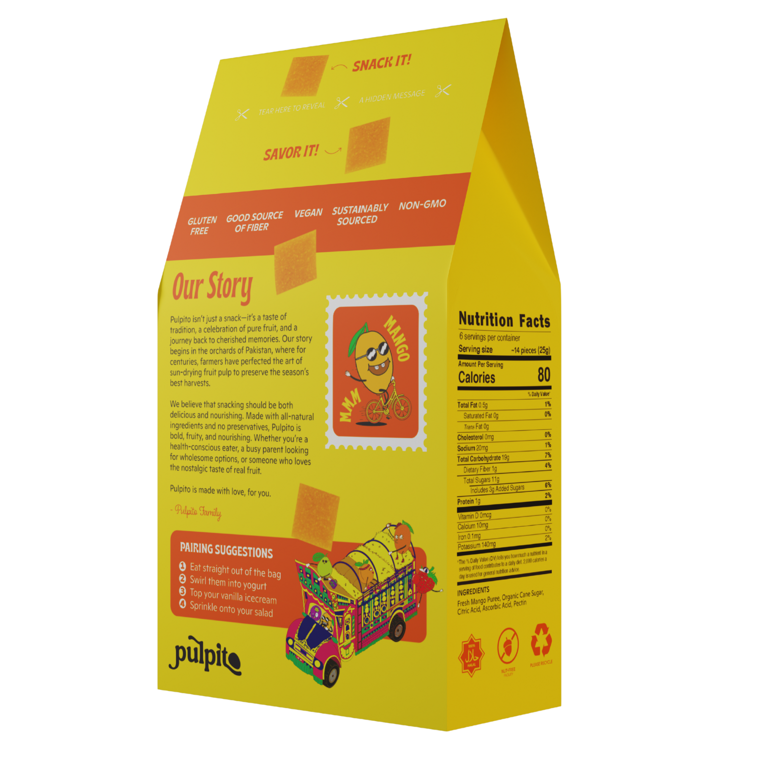 Pulpito Fruit Bites - Wholesale Fruit Snacks - MMM Mango  - Natural Fruit Snacks - Dried Fruit Bites 1