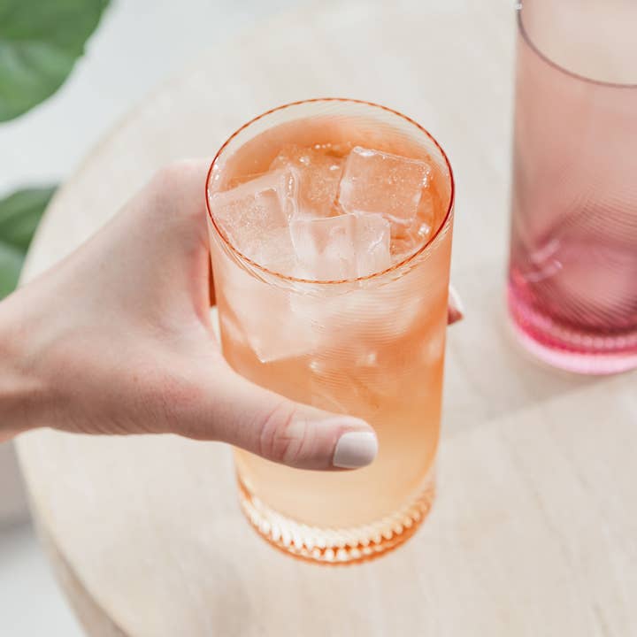 UBERSTAR – wholesale Drinking glass/cup – Twist Highball Glass Tumblers - Pink/Peach6