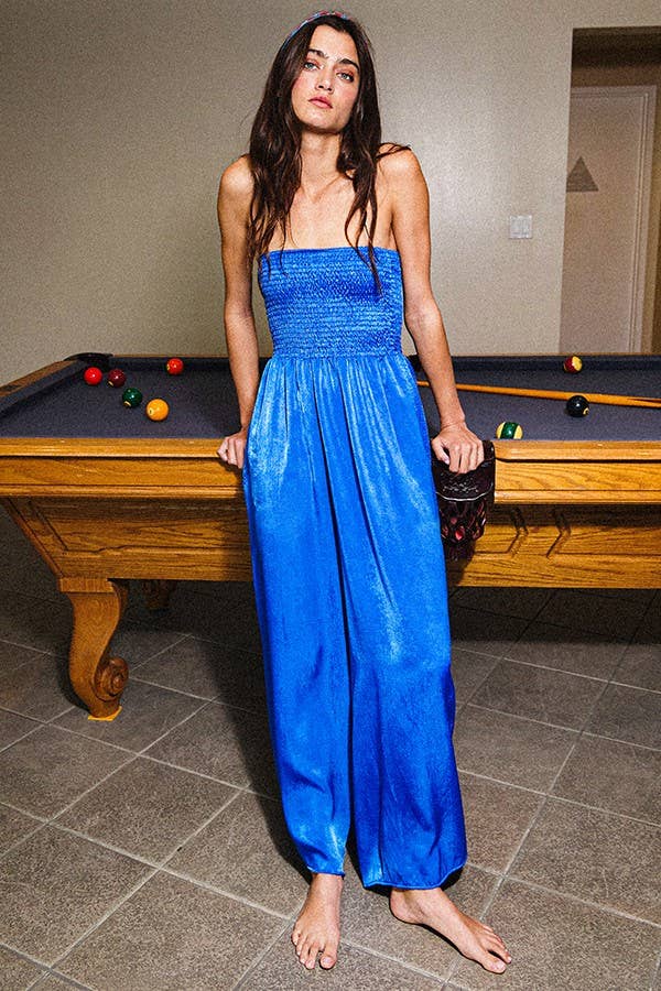 BUCKETLIST INC – wholesale Jumpsuit – Women's – R5177 Wide Legs Smocked Solid Tube Jumpsuit9