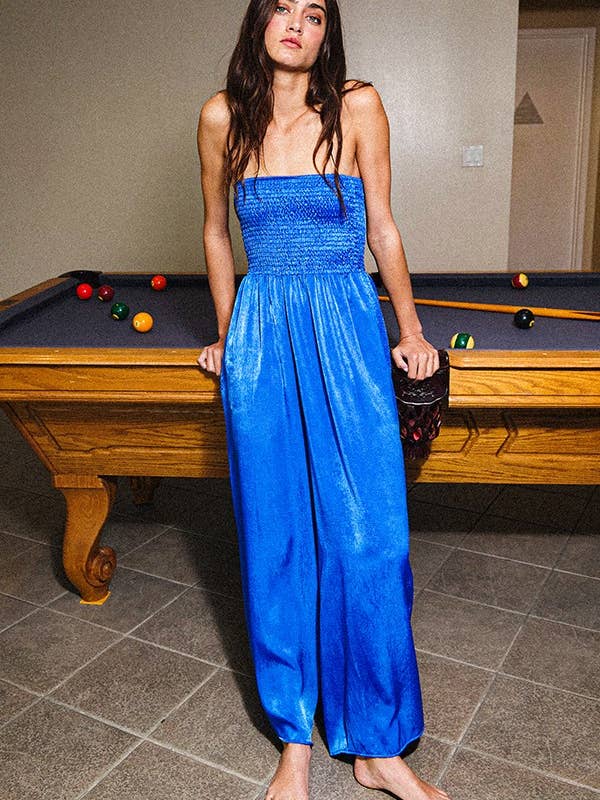 BUCKETLIST INC – wholesale Jumpsuit – Women's – R5177 Wide Legs Smocked Solid Tube Jumpsuit9