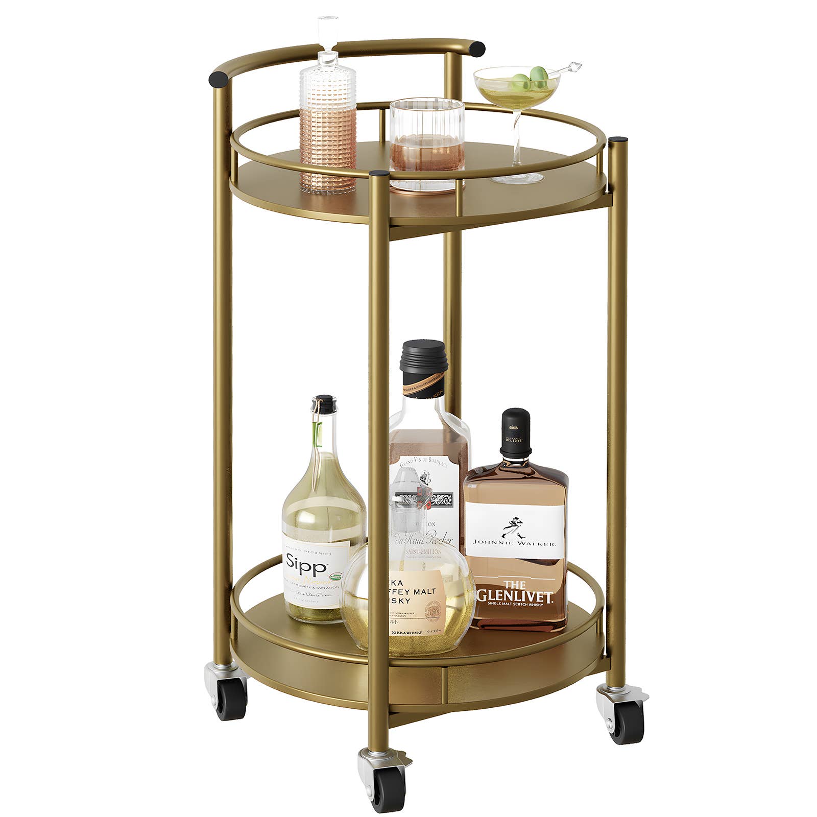 Three Star IM/EX Inc. - Wholesale Kitchen Storage/Organizer - 30X15 2 LEVEL GOLD KITCHEN CART1