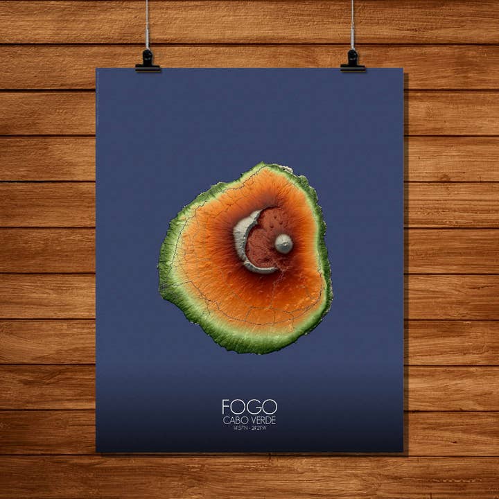 Poster of Fogo Cabo Verde | Elevation map for wholesale by mapospheres