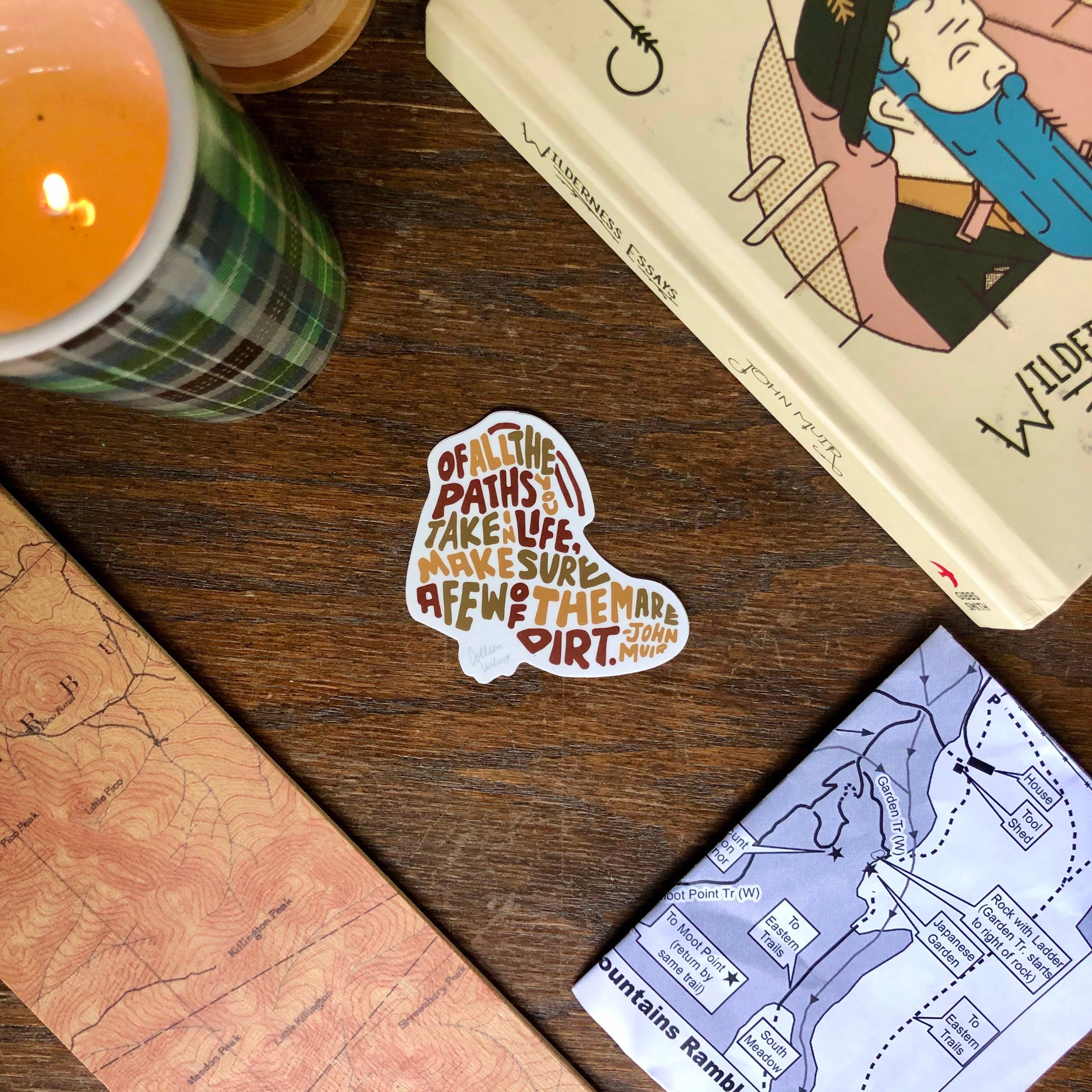 Wander On Words - Wholesale Sticker - Hand-Lettered Hiking Boot Nature Lover Sticker2