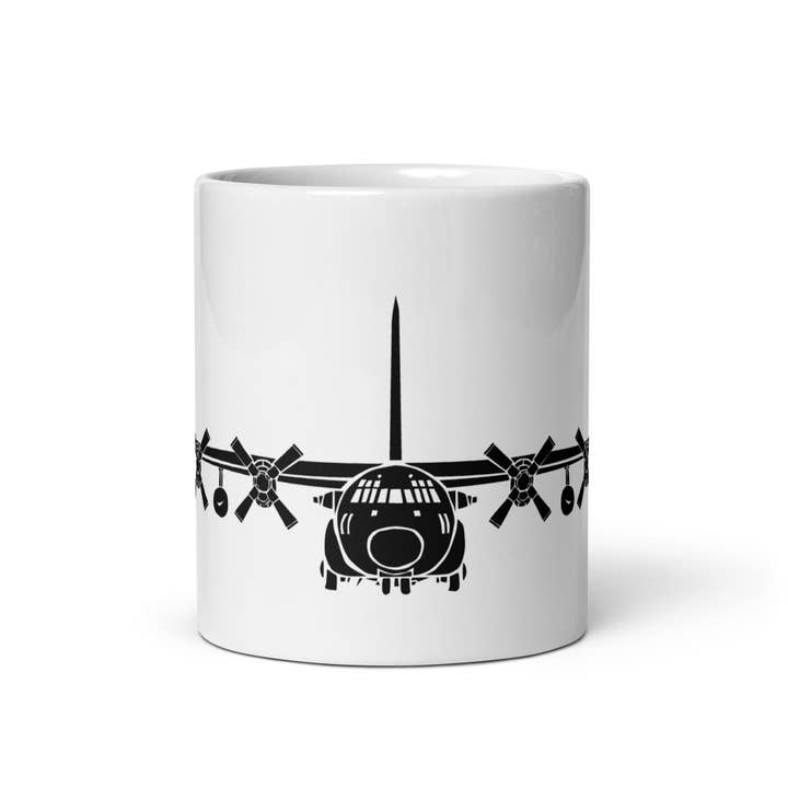 Koffiemok van een AC-130 Gunship-vliegtuig, vooraanzicht voor wholesale door Bellavance Ink